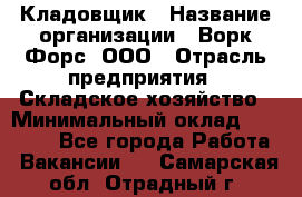 Кладовщик › Название организации ­ Ворк Форс, ООО › Отрасль предприятия ­ Складское хозяйство › Минимальный оклад ­ 27 000 - Все города Работа » Вакансии   . Самарская обл.,Отрадный г.